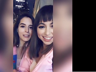 Sexy Riley Reid added to her BFF Abbie Maley sweet-talk a lucky stranger